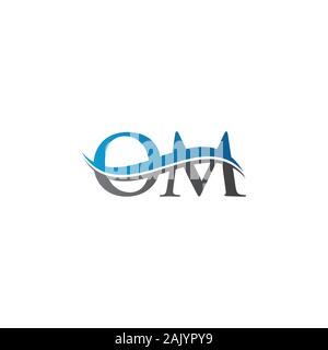 Initial Letter OM Logo Design Vector Template. OM Letter Logo Design Stock Vector