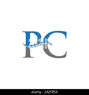 Initial Letter PC Logo Design Vector Template. PC Letter Logo Design Stock Vector