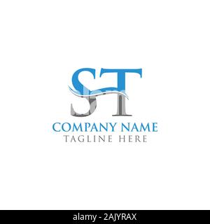 Initial Letter ST Logo Design Vector Template. ST Letter Logo Design Stock Vector