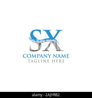 Initial Letter SX Logo Design Vector Template. SX Letter Logo Design Stock Vector