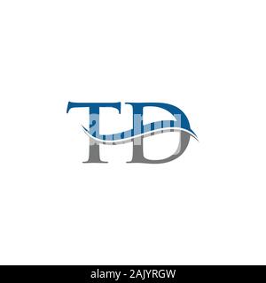 Initial Letter TD Logo Design Vector Template. TD Letter Logo Design Stock Vector