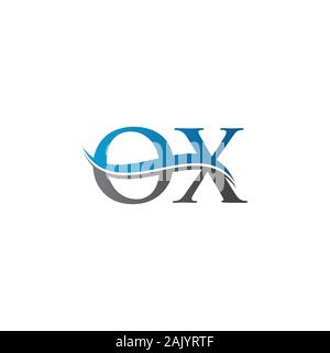 Initial Letter OX Logo Design Vector Template. OX Letter Logo Design Stock Vector