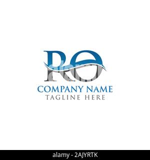 Initial Letter RO Logo Design Vector Template. RO Letter Logo Design Stock Vector