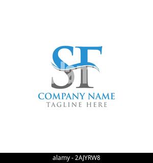 Initial Letter SF Logo Design Vector Template. SF Letter Logo Design Stock Vector