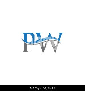 Initial Letter PW Logo Design Vector Template. PW Letter Logo Design Stock Vector