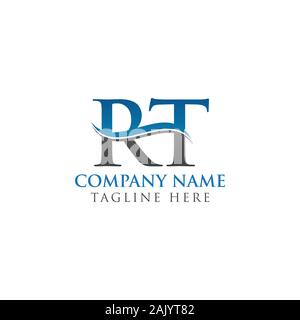 Initial Letter RT Logo Design Vector Template. RT Letter Logo Design Stock Vector