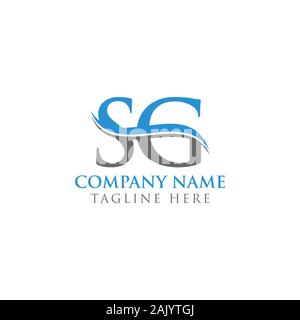 Initial Letter SG Logo Design Vector Template. SG Letter Logo Design Stock Vector