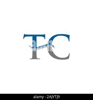 Initial Letter TC Logo Design Vector Template. Linked Typography TC ...