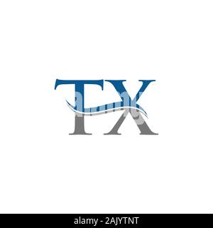 Initial Letter TX Logo Design Vector Template. TX Letter Logo Design Stock Vector
