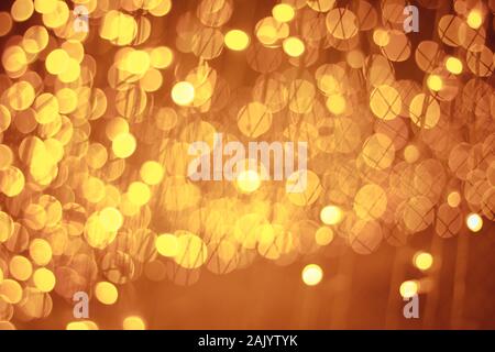 focused christmas lights and vintage tone Stock Photo