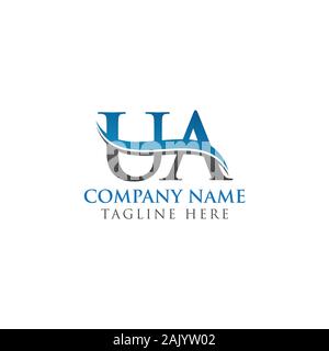 Initial Letter UA Logo Design Vector Template. UA Letter Logo Design Stock Vector