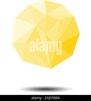 Polygon Full Moon Icon on white background Stock Vector
