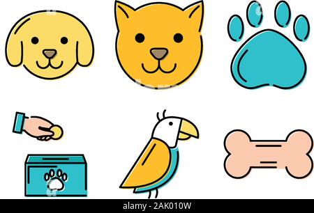 bundle of mascots and accessories Stock Vector