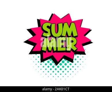 Summer speech bubble pop art comic text Stock Vector