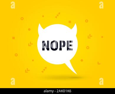 No nope speech bubble banner pop art memphis style Stock Vector