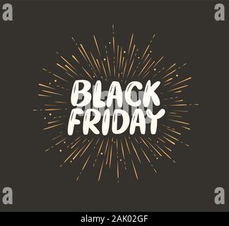 Black Friday. Sale, discount, low price, shopping label or icon. Vector illustration Stock Vector