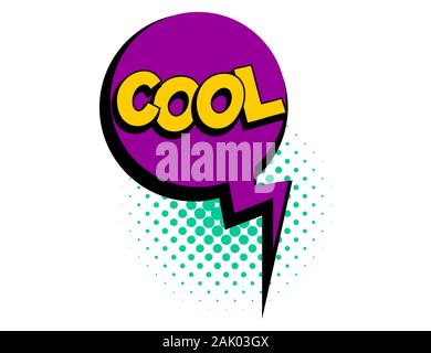 Cool speech bubble pop art comic text Stock Vector