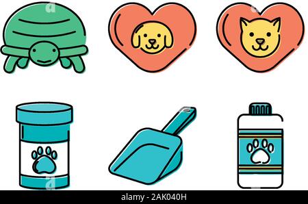 bundle of mascots and accessories Stock Vector