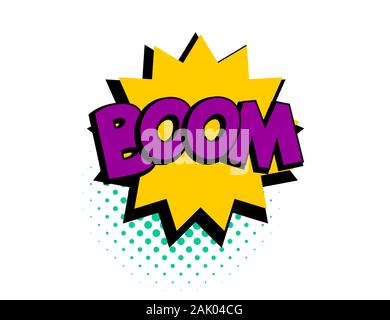 Boom speech bubble pop art comic text Stock Vector