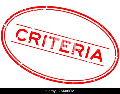 Grunge red criteria word oval rubber seal stamp on white background Stock Vector