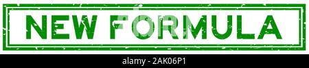 Grunge green new formula word square rubber seal stamp on white background Stock Vector