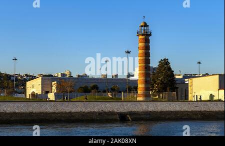 Belem lighthouse in Lisbon at sunset, Portugal Stock Photo