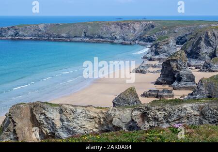 Bedruthan Steps, Cornwall, England, UK Stock Photo