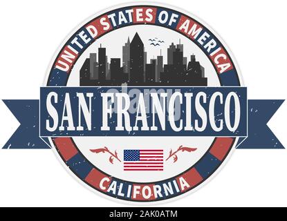 Grunge rubber stamp with name of California, San Francisco, vector illustration Stock Vector