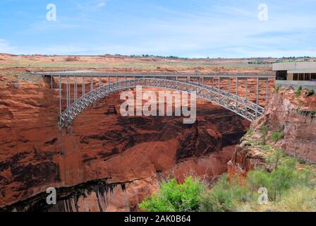 Views of the Glen Canyon Dam, bridge and Lake Powell near Page, Arizon Stock Photo