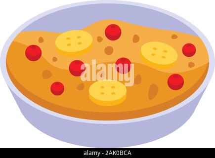 Morning cereal food icon, isometric style Stock Vector