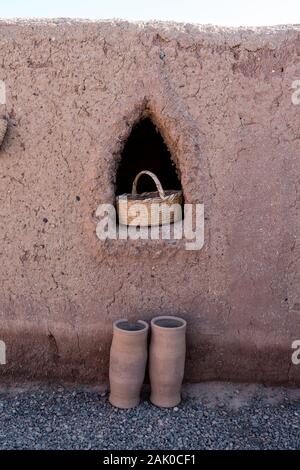 Mud buildings in the desert outside Marrakesh, Morocco Stock Photo