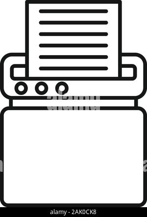 shredding data line icon, outline symbol, vector illustration, concept ...