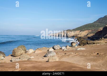 Coastal winter scene at the Cabrillo National Monument. San Diego, California, USA. This is a view from the area of the Point Loma Tide Pools. Stock Photo