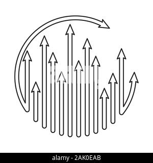 Arrows ilustration cycle growing up Vector template, icon, business, abstract, symbol, design, increase, company, growth, illustration, success concep Stock Vector