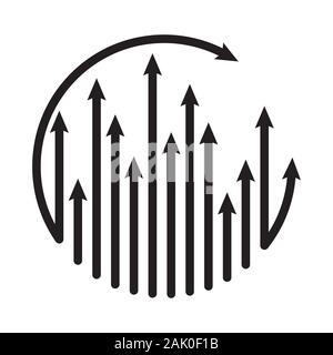Arrows ilustration cycle growing up Vector template, icon, business, abstract, symbol, design, increase, company, growth, illustration, success concep Stock Vector