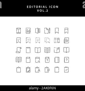 editorial outline icon set vol2 Stock Vector