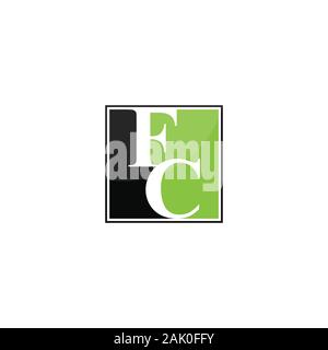 initial letter fc or cf logo vector design Stock Vector