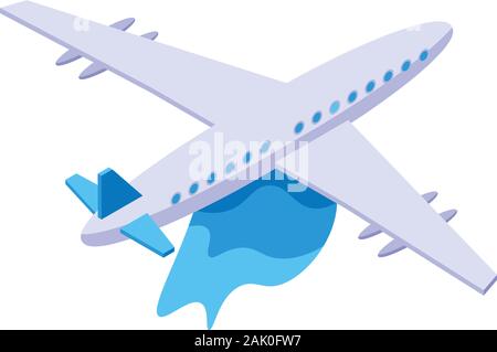 Airplane firefighter icon, isometric style Stock Vector