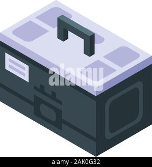 Electrician tool box icon, isometric style Stock Vector