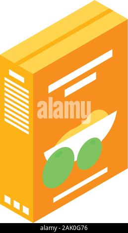 Cereal food package icon, isometric style Stock Vector