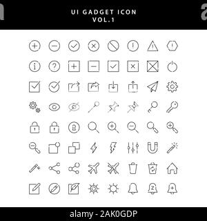 ui gadget icon set vol 1 Stock Vector