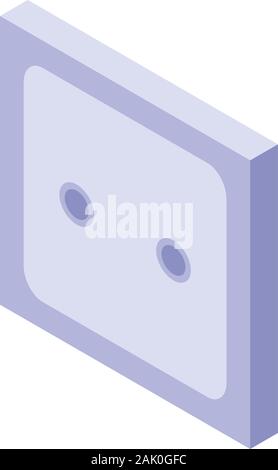 Electric socket icon, isometric style Stock Vector