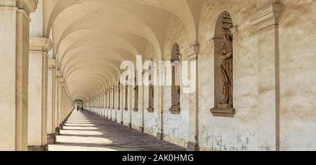 Colonnade in Kvetna zahrada flower garden in Kromeriz (UNESCO monument), Czech Republic Stock Photo