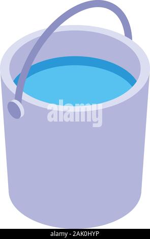 Water bucket icon, isometric style Stock Vector