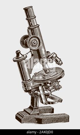 Large inclinable optical microscope with horseshoe foot Large inclinable optical microscope with horseshoe foot