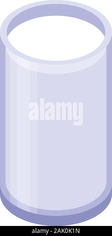 Milk glass icon, isometric style Stock Vector