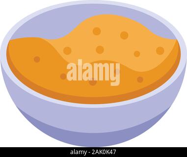 Morning muesli bowl icon, isometric style Stock Vector