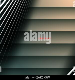 vector abstract geometric . overlapping white stripes with background grey gradient. New texture for your design. Stock Vector