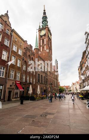 Gdansk, Poland - Juny, 2019. People walking in old city centre at day time Stock Photo
