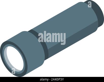 Flashlight icon, isometric style Stock Vector